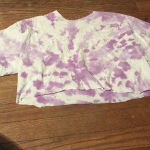 Purple Tie-Die low cropped Tshirt